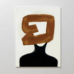 Umber Silhouette – earthy brown abstract canvas wall art print by Aspire Prints