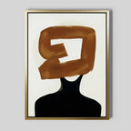 Umber Silhouette – earthy brown abstract canvas wall art print by Aspire Prints