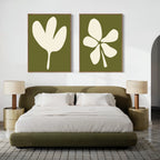 Whispers in Sage – Set of 2 Canvas Prints set of 2 – green botanical canvas wall art by Aspire Prints