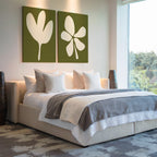 Whispers in Sage – Set of 2 Canvas Prints set of 2 – green botanical canvas wall art by Aspire Prints