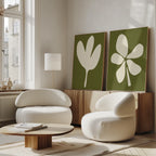Whispers in Sage – Set of 2 Canvas Prints set of 2 – green botanical canvas wall art by Aspire Prints