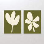 Whispers in Sage – Set of 2 Canvas Prints set of 2 – green botanical canvas wall art by Aspire Prints