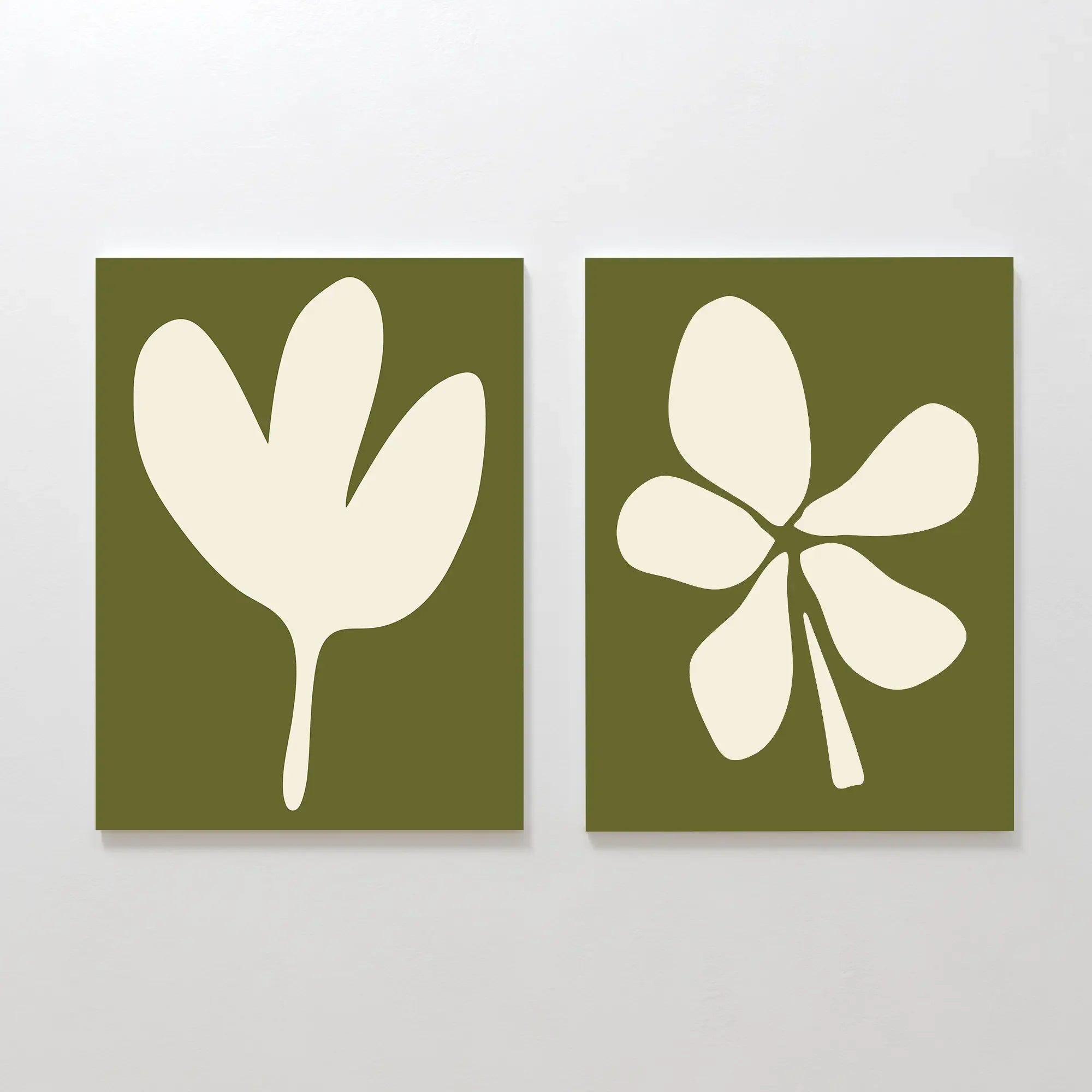 Whispers in Sage – Set of 2 Canvas Prints set of 2 – green botanical canvas wall art by Aspire Prints