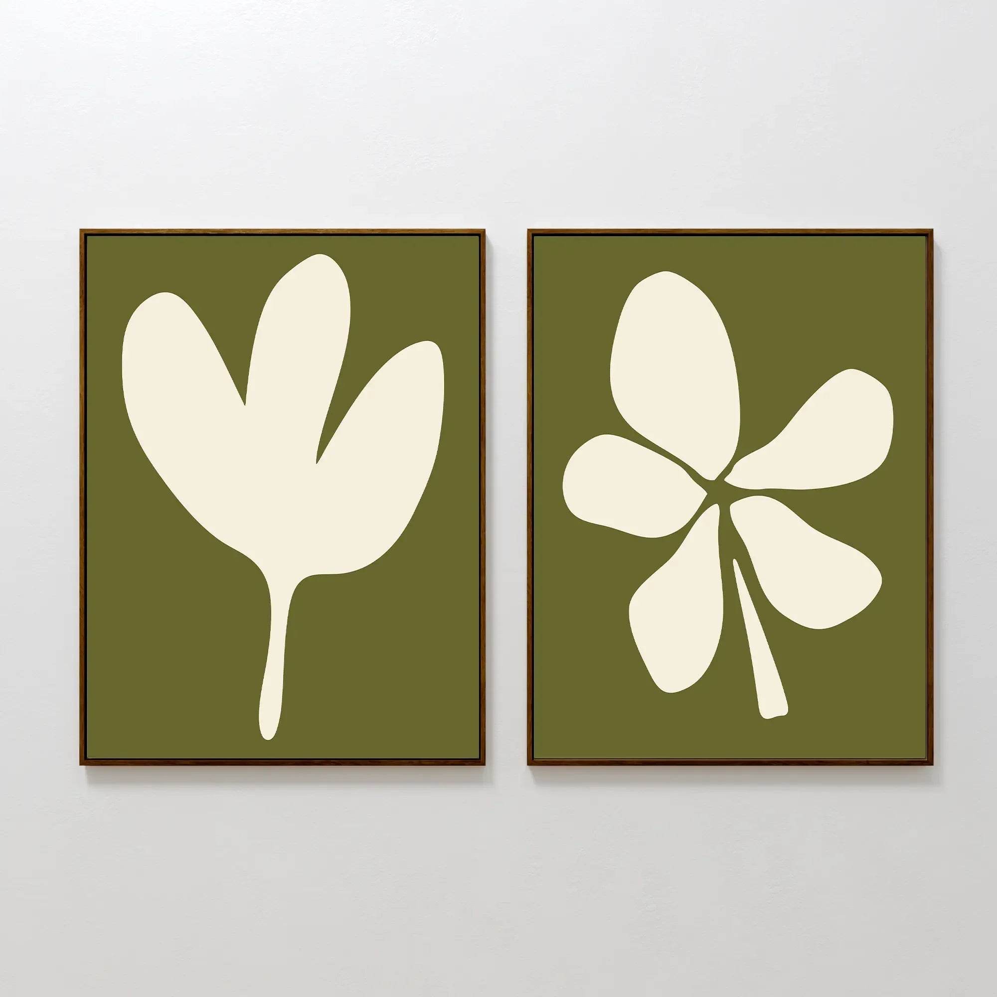 Whispers in Sage – Set of 2 Canvas Prints set of 2 – green botanical canvas wall art by Aspire Prints