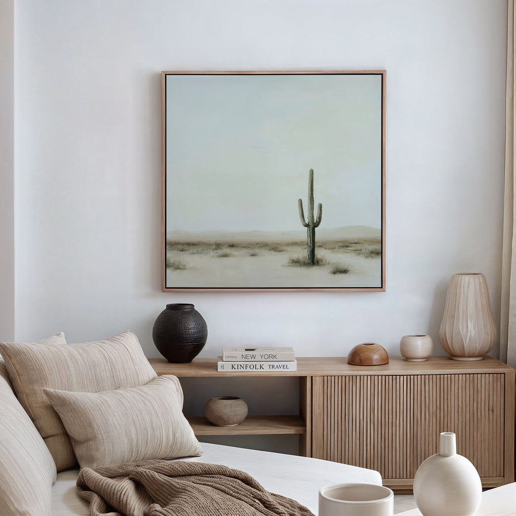 Sentinel of the Quiet Dawn – neutral-toned desert canvas wall art print by Aspire Prints