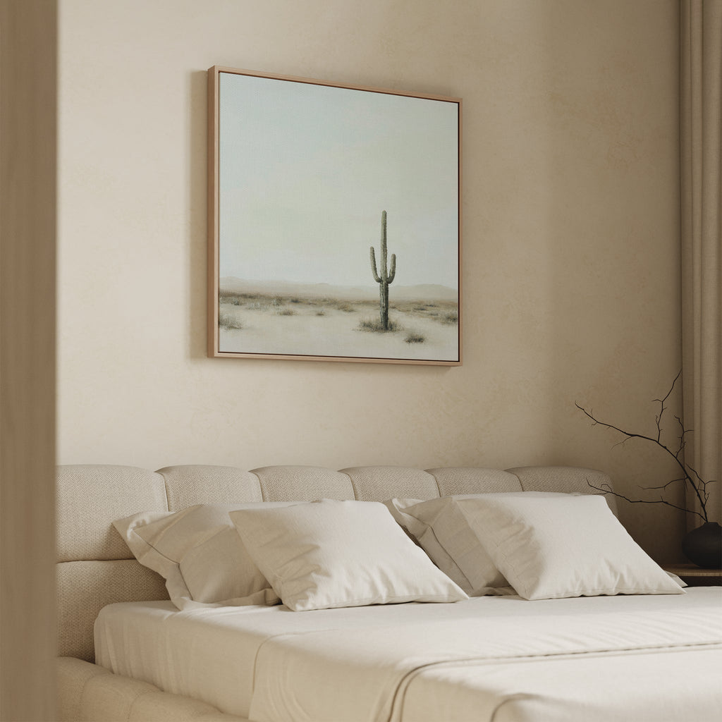 Sentinel of the Quiet Dawn – neutral-toned desert canvas wall art print by Aspire Prints