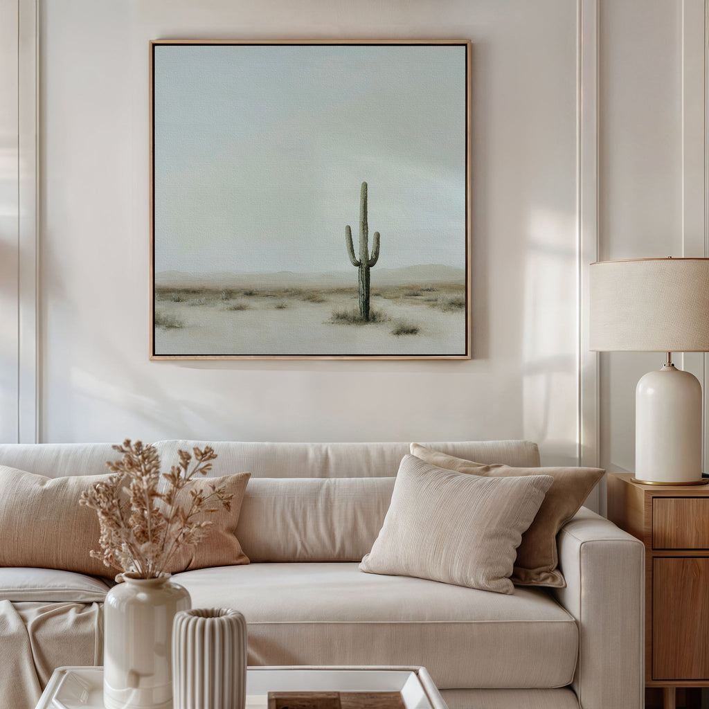 Sentinel of the Quiet Dawn – neutral-toned desert canvas wall art print by Aspire Prints