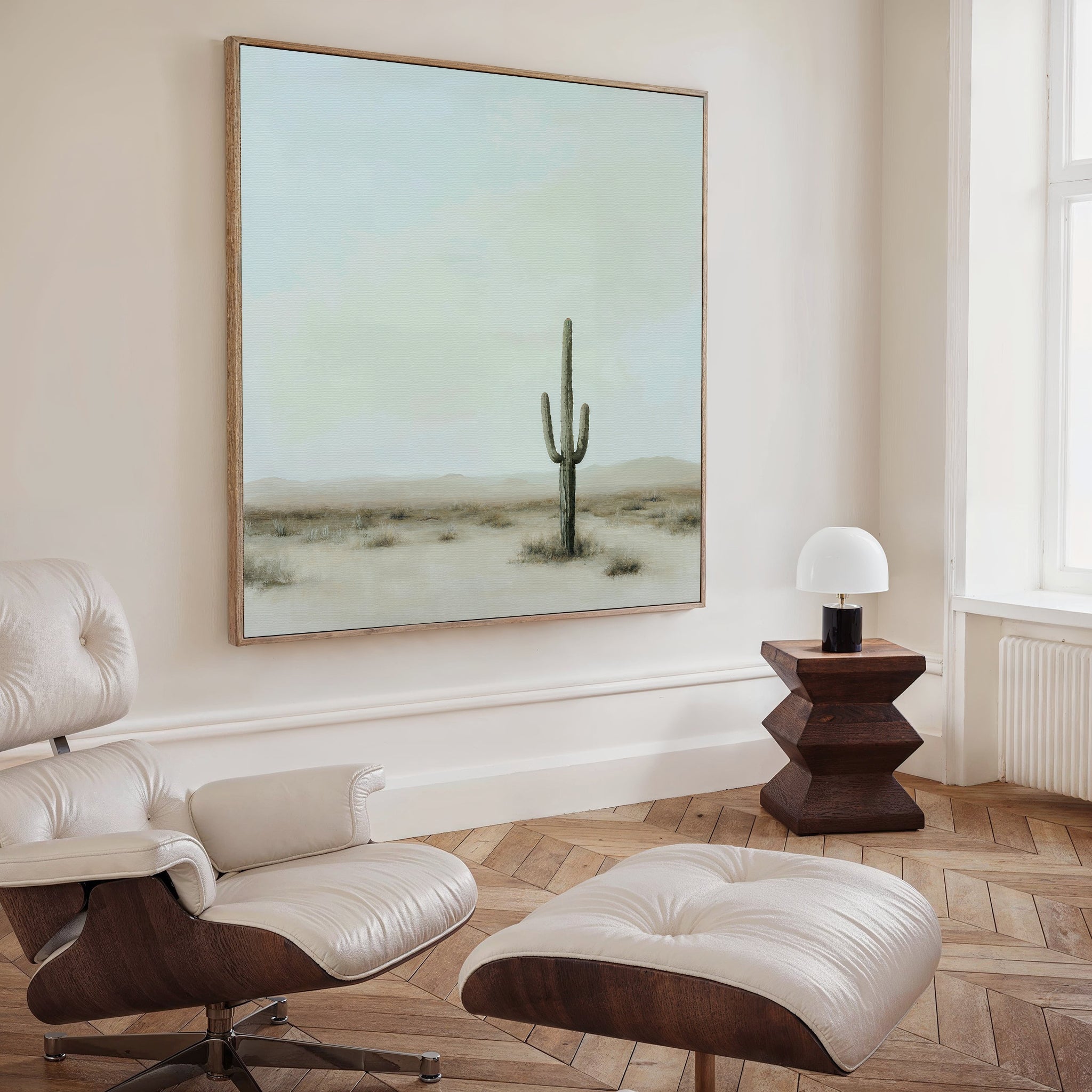 Sentinel of the Quiet Dawn – neutral-toned desert canvas wall art print by Aspire Prints