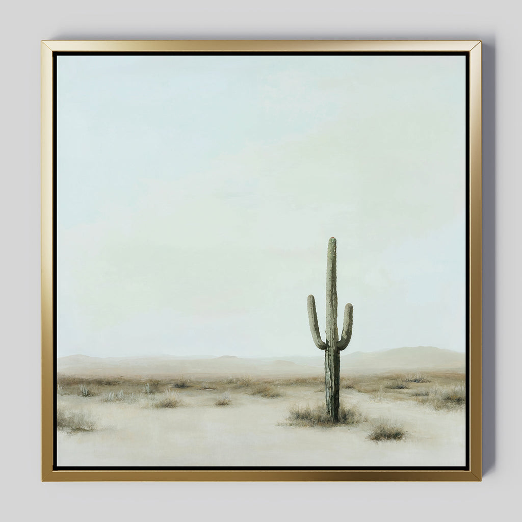 Sentinel of the Quiet Dawn – neutral-toned desert canvas wall art print by Aspire Prints