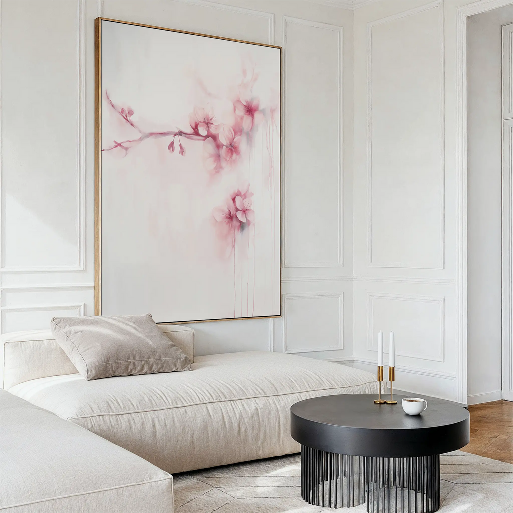 Whispers of Spring Canvas Print – blush pink botanical canvas wall art print by Aspire Prints