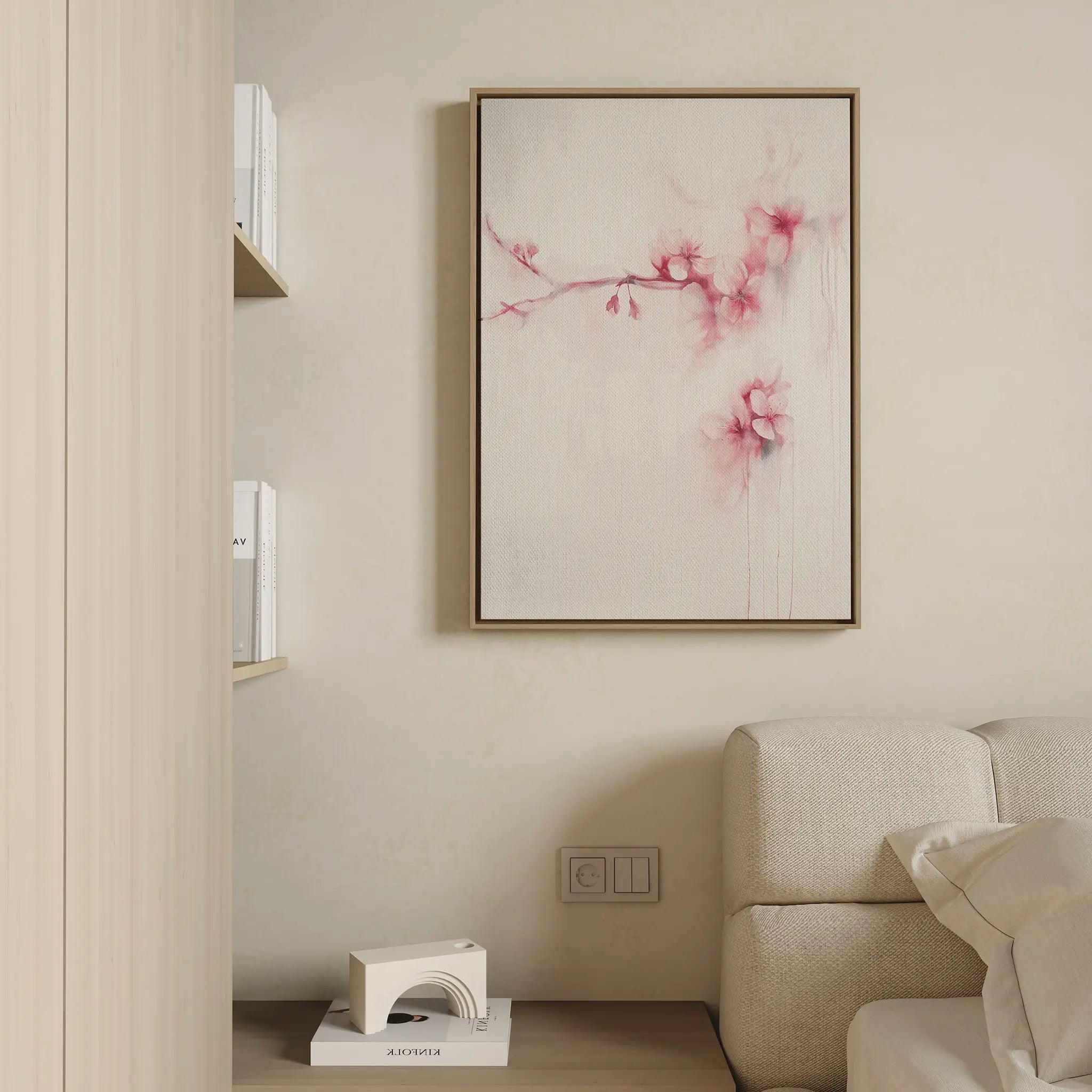 Whispers of Spring Canvas Print – blush pink botanical canvas wall art print by Aspire Prints