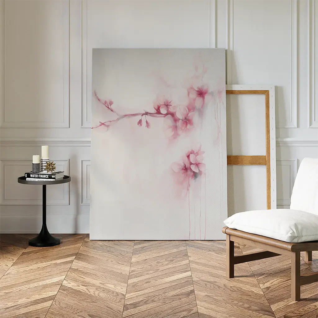 Whispers of Spring Canvas Print – blush pink botanical canvas wall art print by Aspire Prints