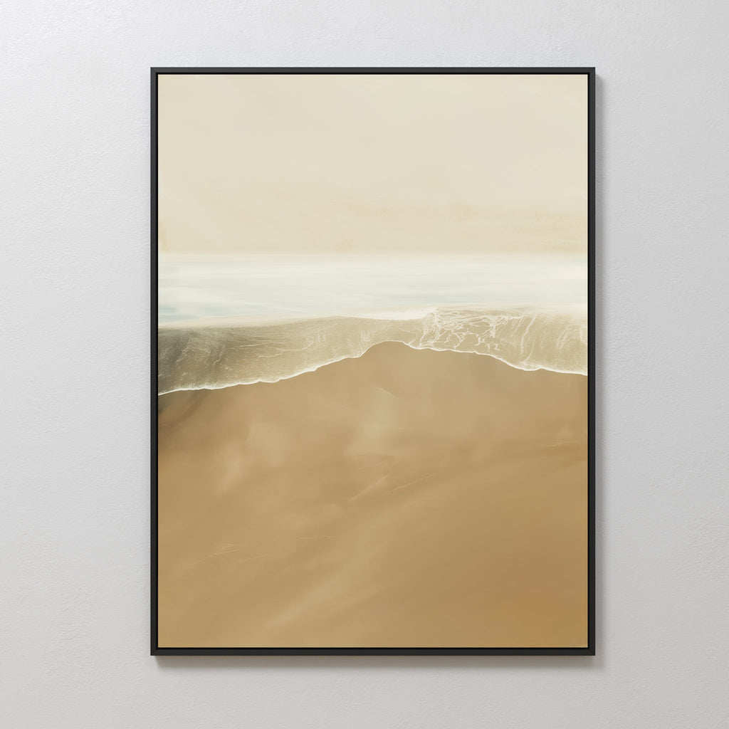 Whispers of the Shoreline Canvas Print – beige and white coastal canvas wall art print by Aspire Prints