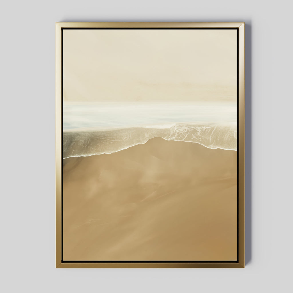 Whispers of the Shoreline Canvas Print – beige and white coastal canvas wall art print by Aspire Prints