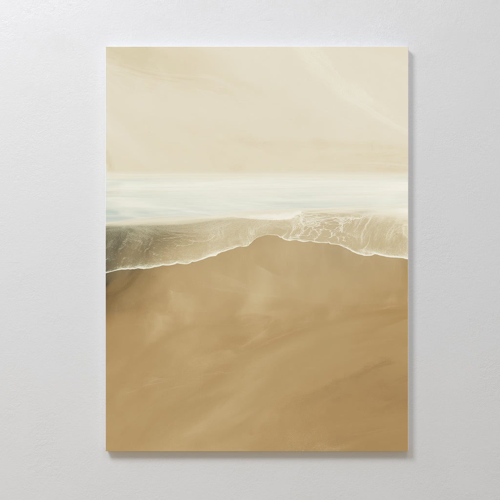 Whispers of the Shoreline Canvas Print – beige and white coastal canvas wall art print by Aspire Prints