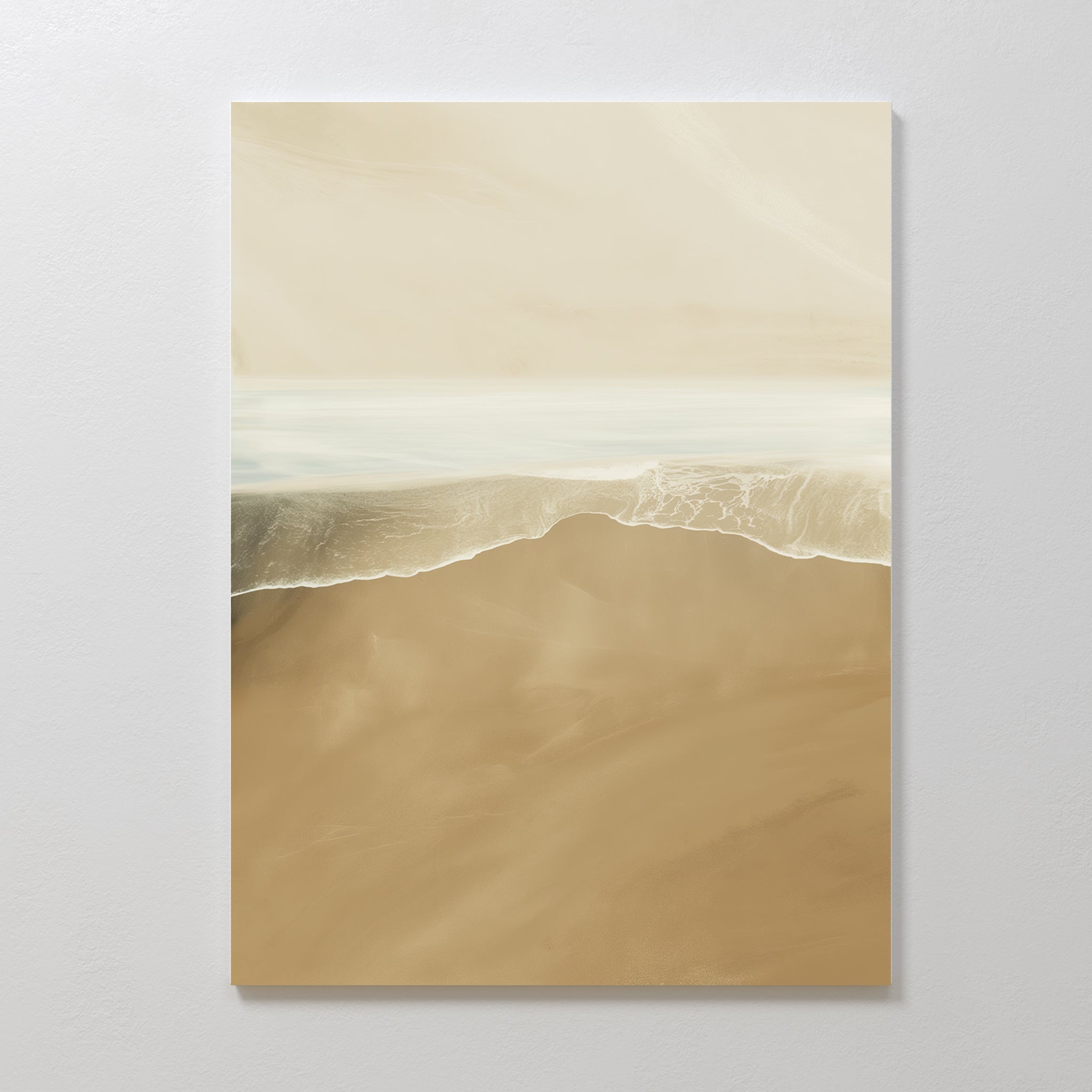 Whispers of the Shoreline Canvas Print – beige and white coastal canvas wall art print by Aspire Prints