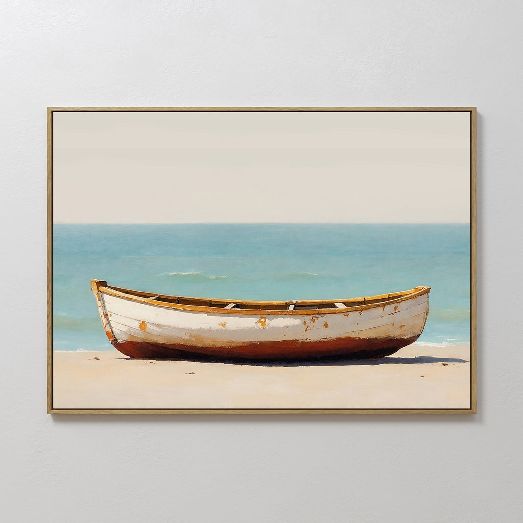 Tides of Stillness – neutral-toned vintage canvas wall art print by Aspire Prints