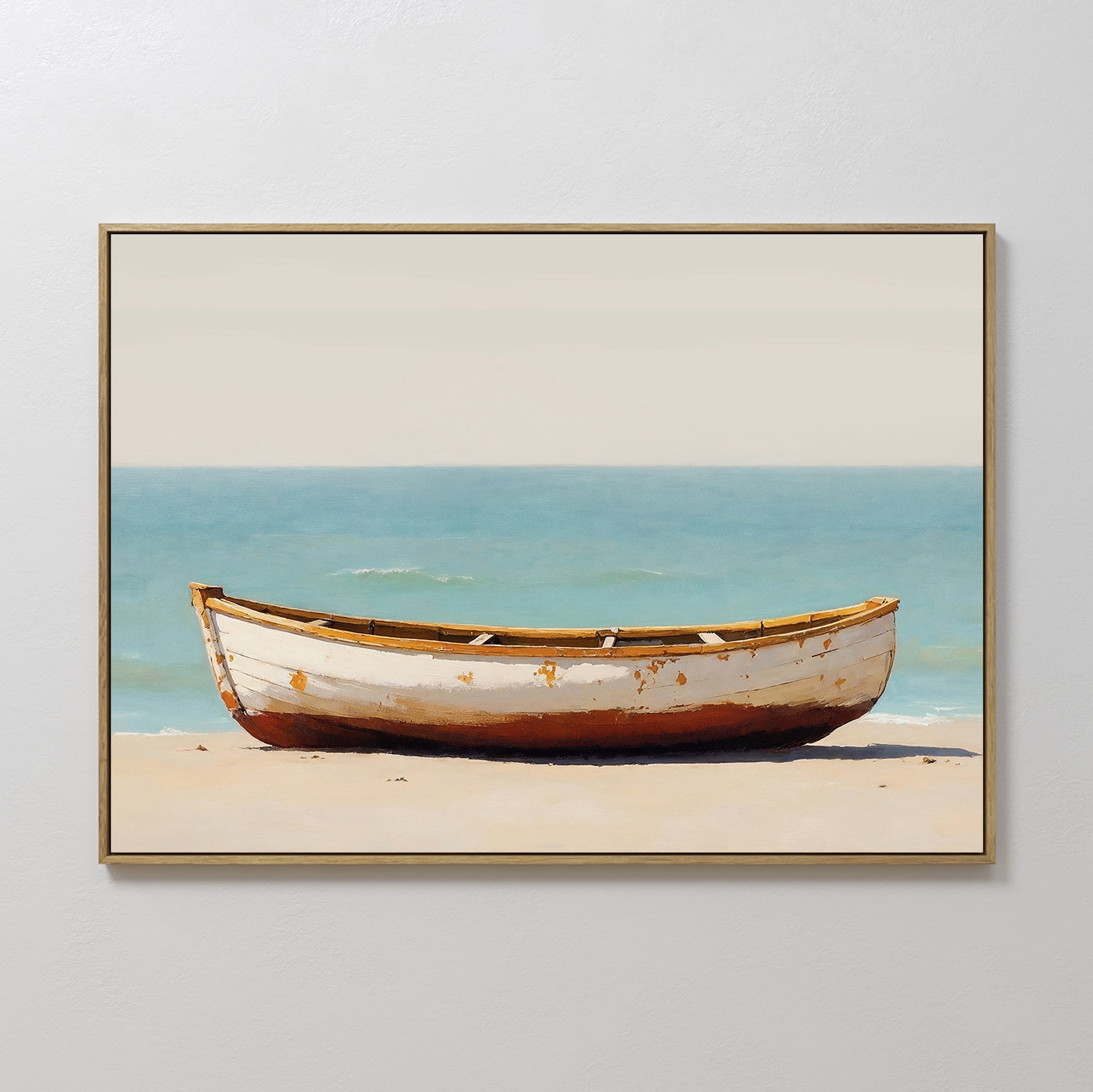 Tides of Stillness – neutral-toned vintage canvas wall art print by Aspire Prints