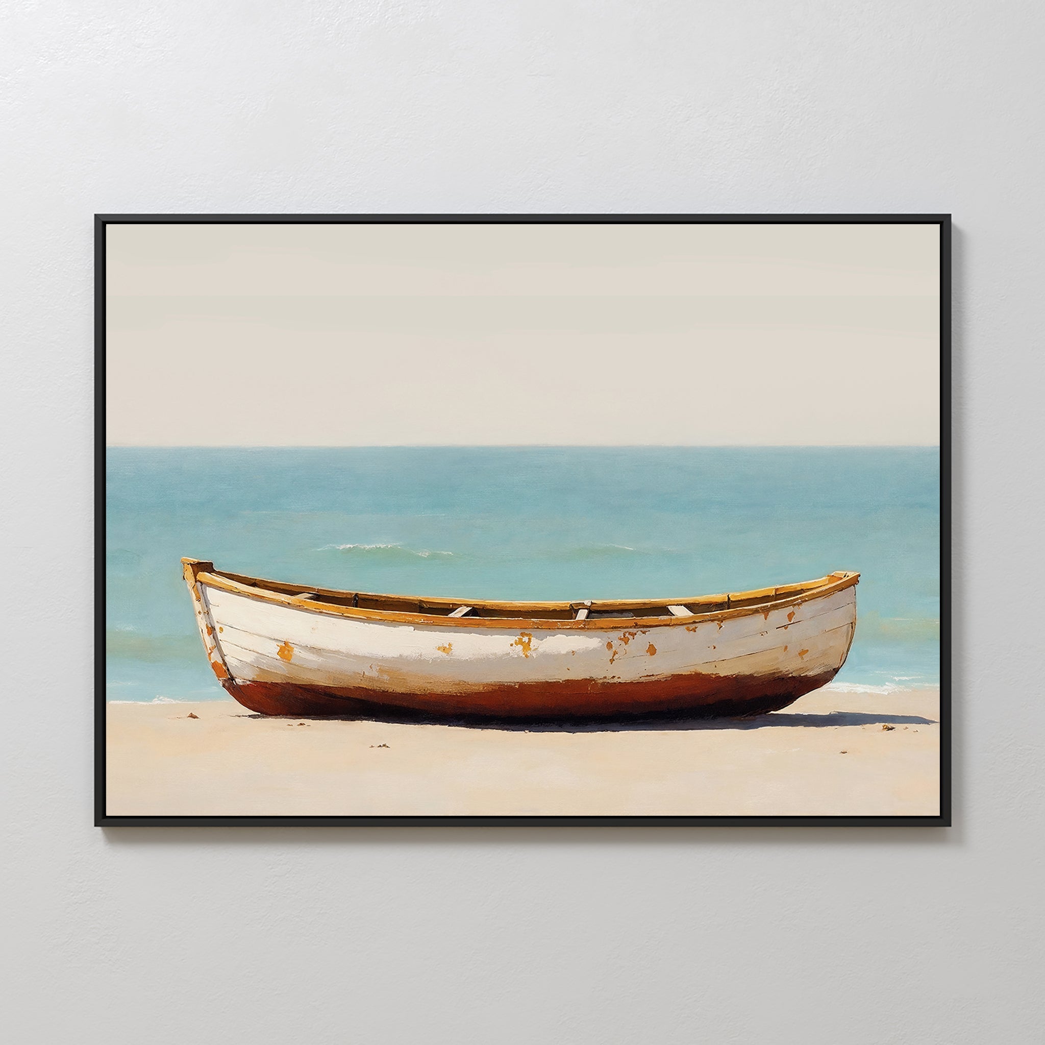 Tides of Stillness – neutral-toned vintage canvas wall art print by Aspire Prints