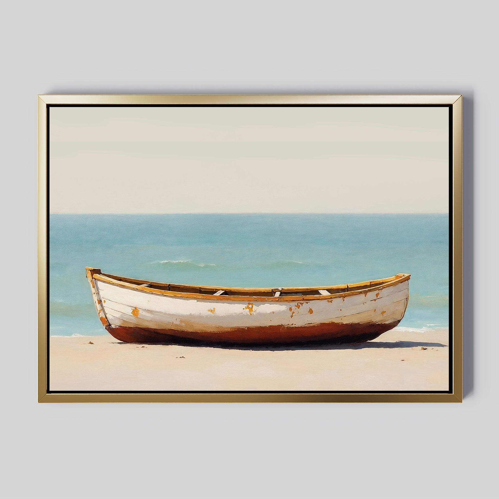 Tides of Stillness – neutral-toned vintage canvas wall art print by Aspire Prints