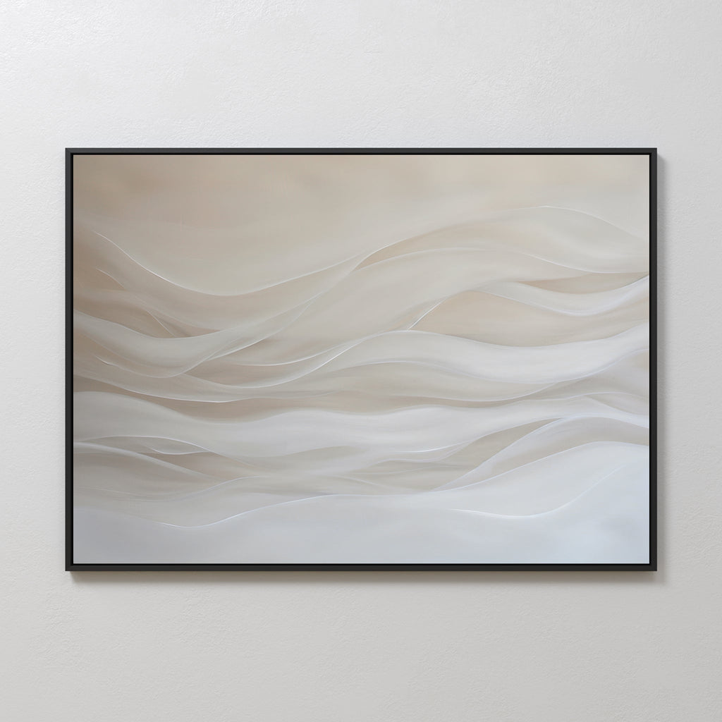 Whispers of Dune – beige and white abstract canvas wall art print by Aspire Prints