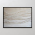 Whispers of Dune – beige and white abstract canvas wall art print by Aspire Prints