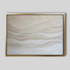 Whispers of Dune – beige and white abstract canvas wall art print by Aspire Prints