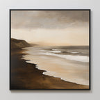 Whispering Tide – earthy brown vintage canvas wall art print by Aspire Prints