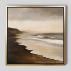 Whispering Tide – earthy brown vintage canvas wall art print by Aspire Prints