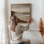 Whispering Tide – earthy brown vintage canvas wall art print by Aspire Prints
