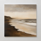 Whispering Tide – earthy brown vintage canvas wall art print by Aspire Prints