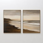 Whispers of the Tide – Set of 2 Canvas Prints set of 2 – neutral-toned coastal canvas wall art by Aspire Prints