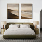 Whispers of the Tide – Set of 2 Canvas Prints set of 2 – neutral-toned coastal canvas wall art by Aspire Prints
