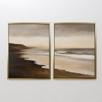 Whispers of the Tide – Set of 2 Canvas Prints set of 2 – neutral-toned coastal canvas wall art by Aspire Prints