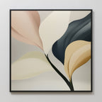 Whispers in Marble – neutral-toned botanical canvas wall art print by Aspire Prints
