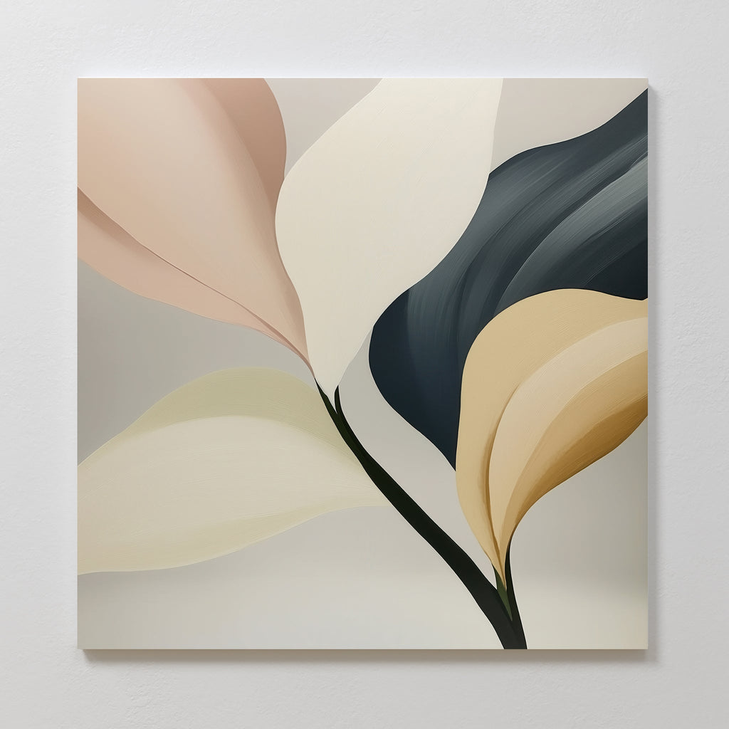 Whispers in Marble – neutral-toned botanical canvas wall art print by Aspire Prints