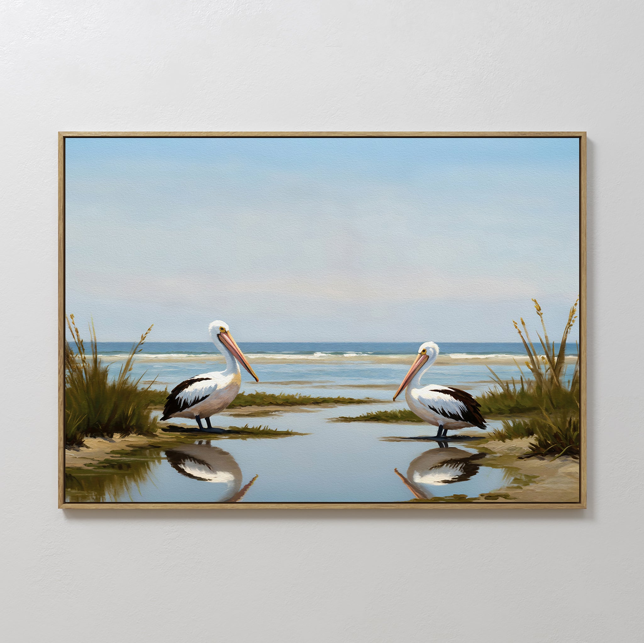 Where the Tide Listens – neutral-toned vintage canvas wall art print by Aspire Prints