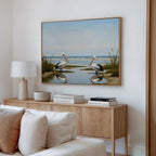 Where the Tide Listens – neutral-toned vintage canvas wall art print by Aspire Prints