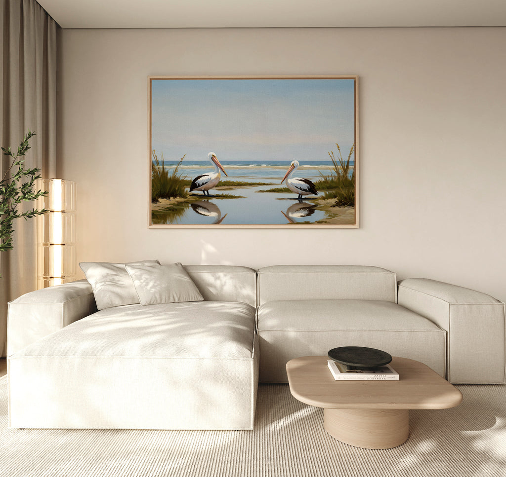 Where the Tide Listens – neutral-toned vintage canvas wall art print by Aspire Prints