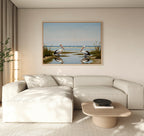 Where the Tide Listens – neutral-toned vintage canvas wall art print by Aspire Prints