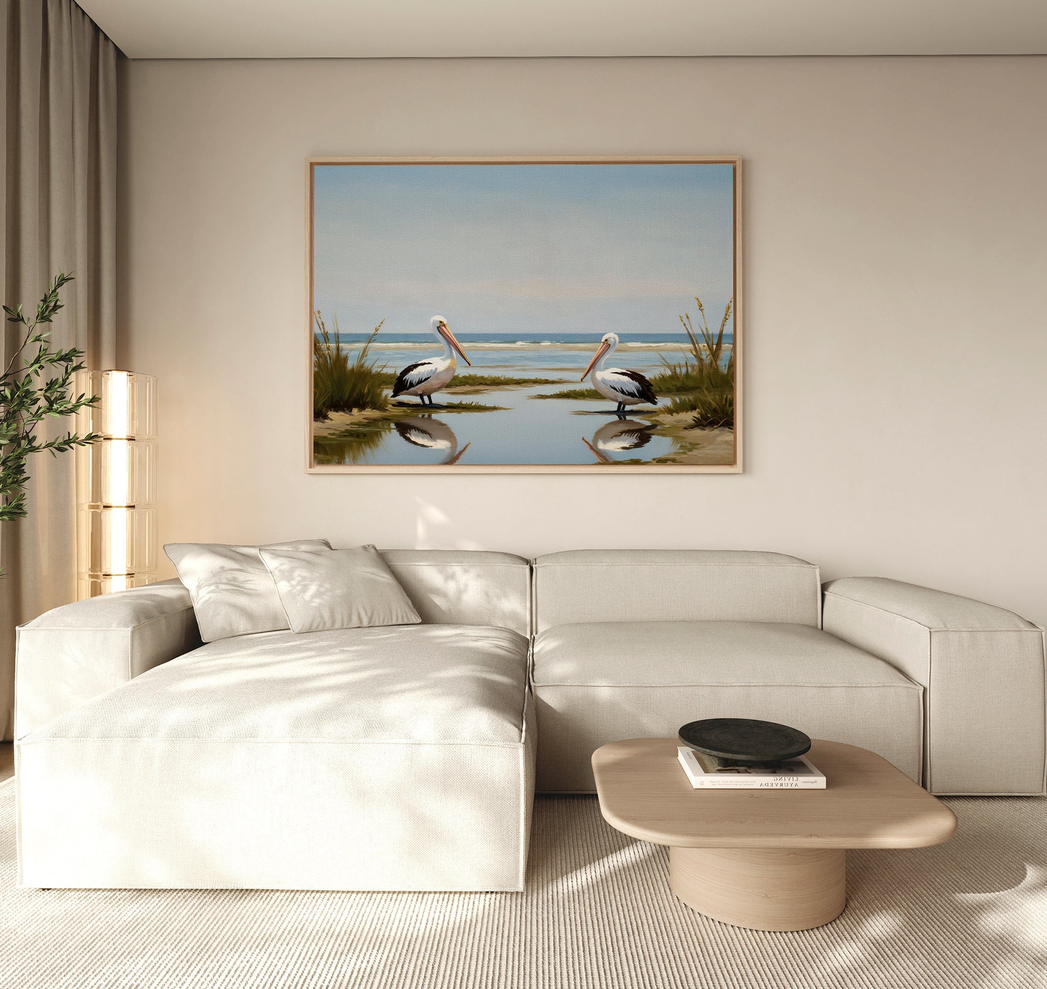 Where the Tide Listens – neutral-toned vintage canvas wall art print by Aspire Prints