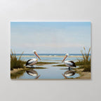 Where the Tide Listens – neutral-toned vintage canvas wall art print by Aspire Prints