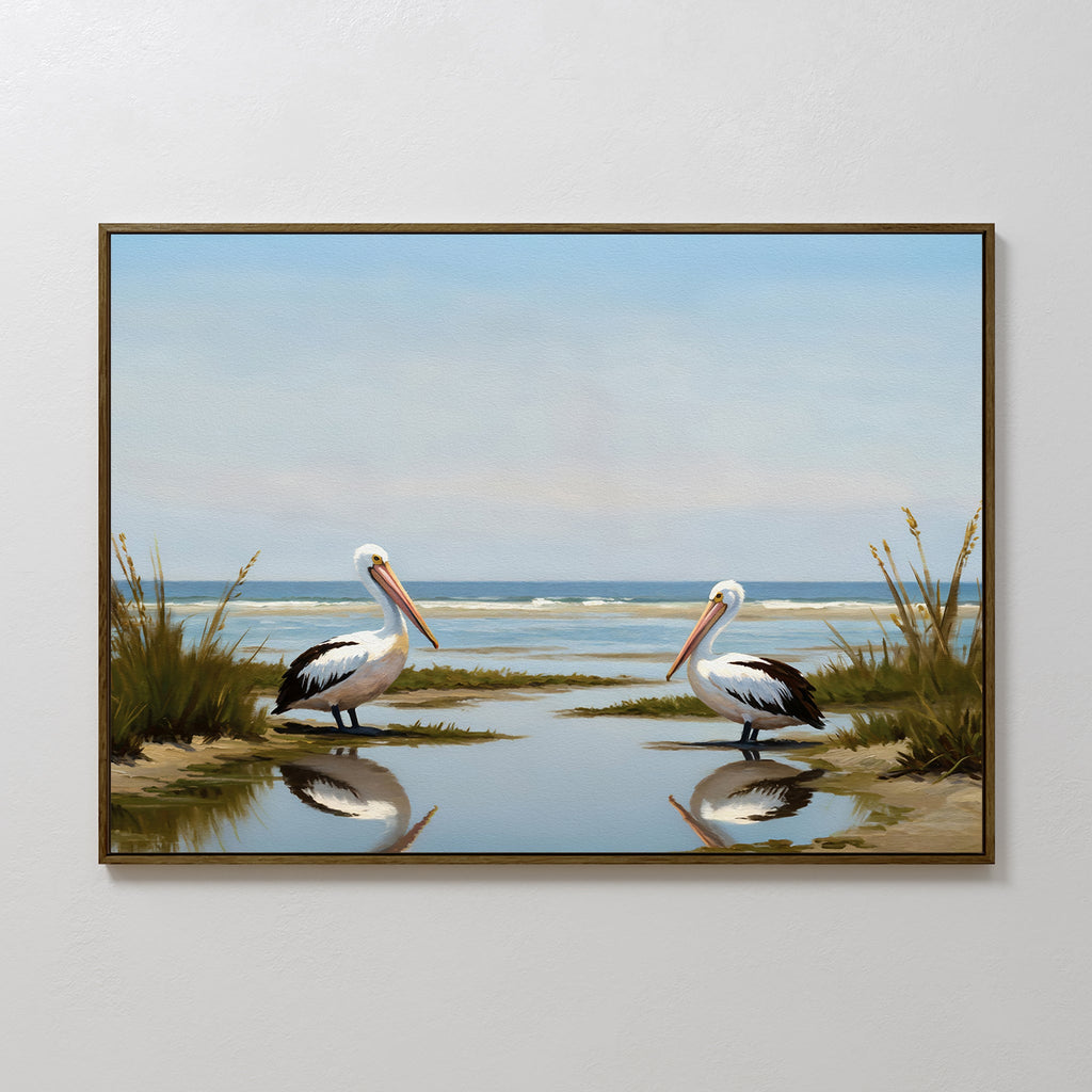 Where the Tide Listens – neutral-toned vintage canvas wall art print by Aspire Prints