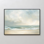 Whispering Tides at Dawn – blue vintage canvas wall art print by Aspire Prints