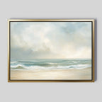 Whispering Tides at Dawn – blue vintage canvas wall art print by Aspire Prints