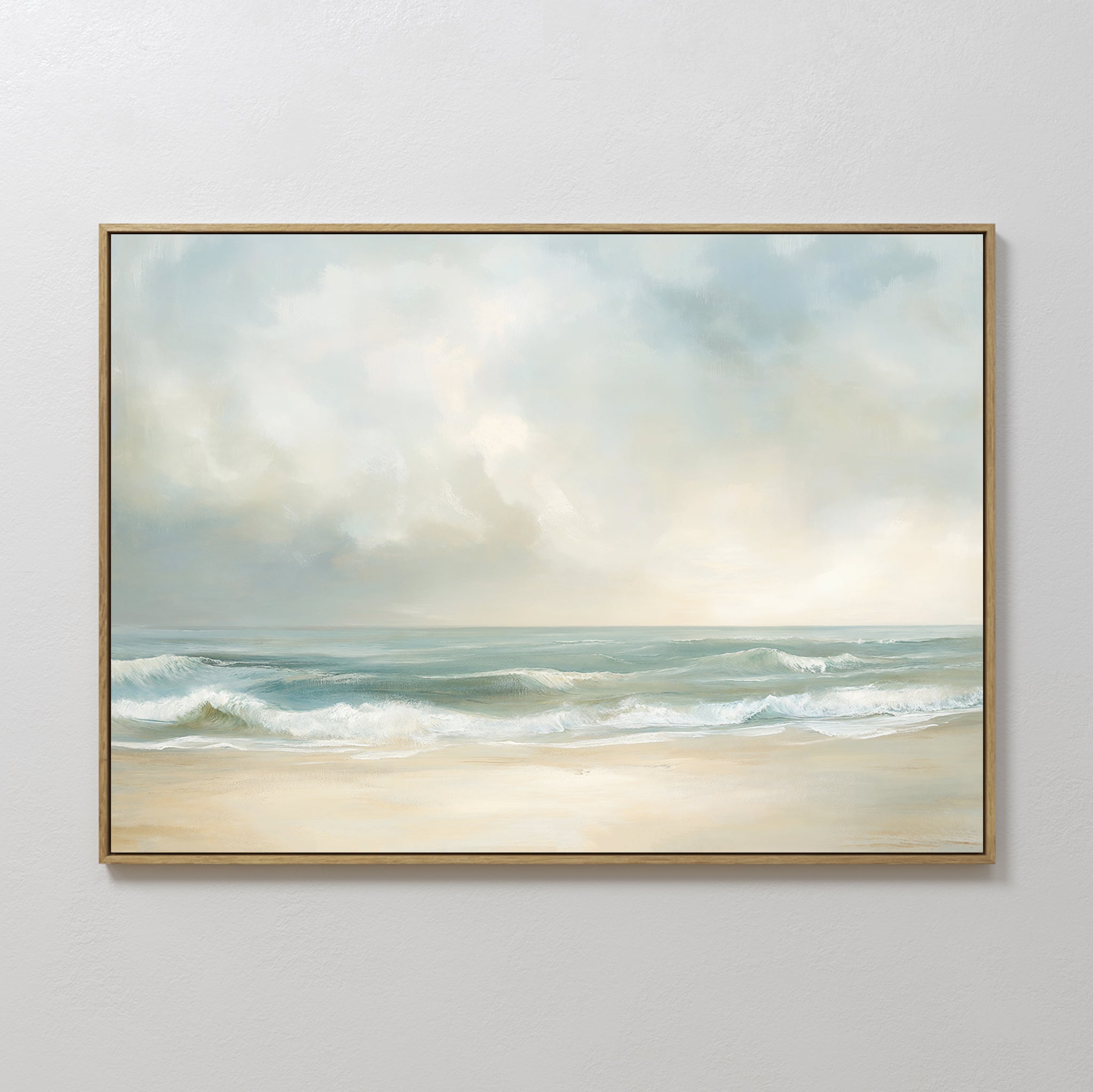Whispering Tides at Dawn – blue vintage canvas wall art print by Aspire Prints