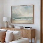 Whispering Tides at Dawn – blue vintage canvas wall art print by Aspire Prints