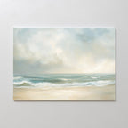 Whispering Tides at Dawn – blue vintage canvas wall art print by Aspire Prints