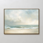 Whispering Tides at Dawn – blue vintage canvas wall art print by Aspire Prints