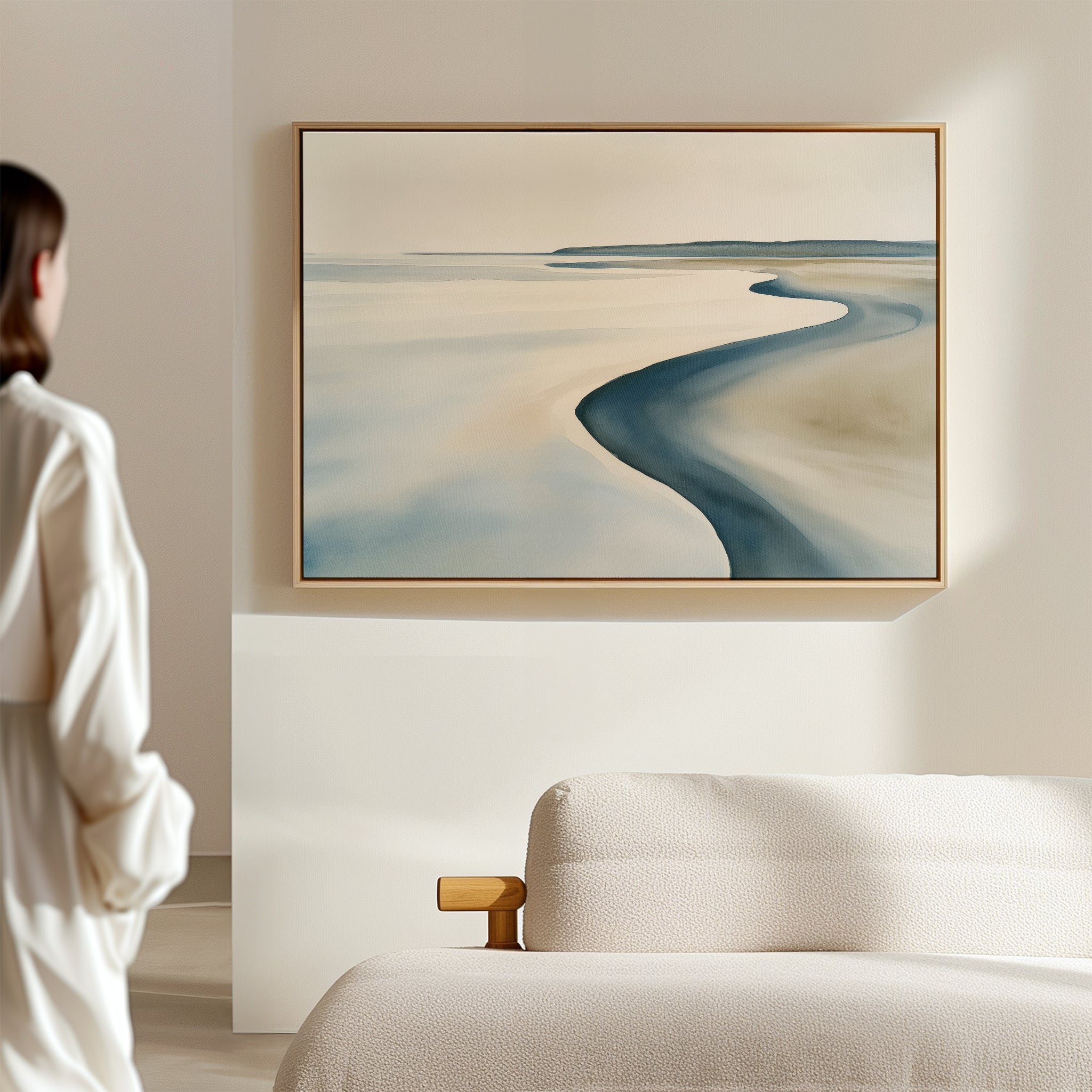Where the Tide Whispers – blue coastal canvas wall art print by Aspire Prints